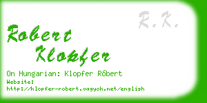 robert klopfer business card